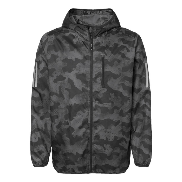 Front view of the Adidas Hooded Full-Zip Windbreaker - 