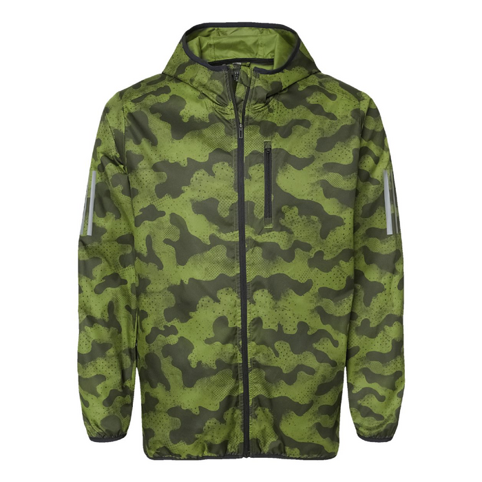 Front view of the Adidas Hooded Full-Zip Windbreaker - 