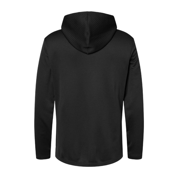 Rear view of the Adidas Textured Mixed Media Hooded Sweatshirt - 