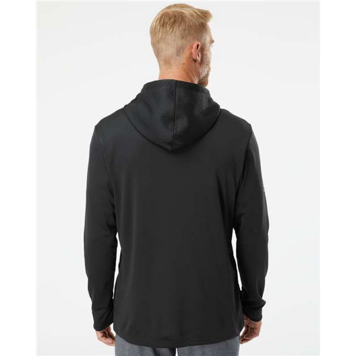 Adidas Textured Mixed Media Hooded Sweatshirt - 