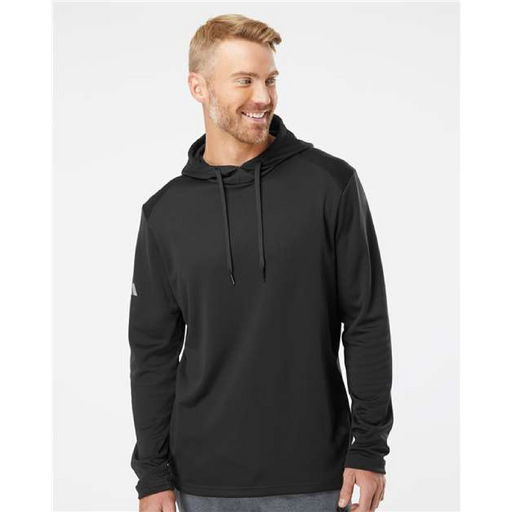 Adidas Textured Mixed Media Hooded Sweatshirt - 