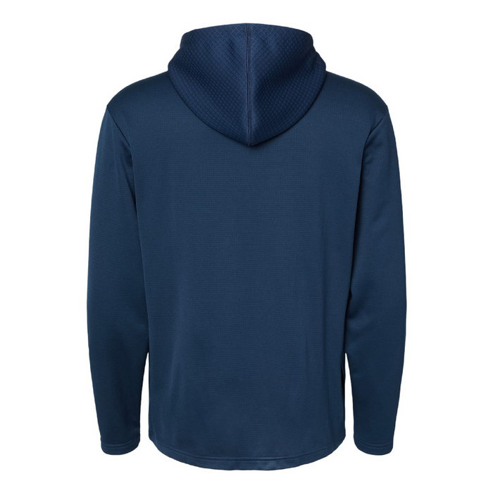 Rear view of the Adidas Textured Mixed Media Hooded Sweatshirt - 