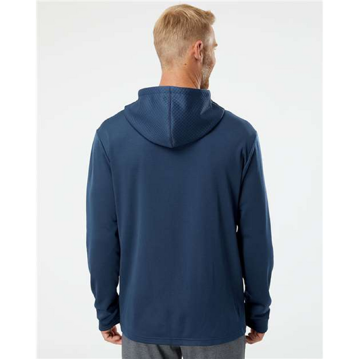 Adidas Textured Mixed Media Hooded Sweatshirt - 