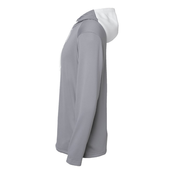 Left view of the Adidas Textured Mixed Media Hooded Sweatshirt - 