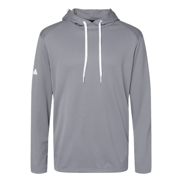 Front view of the Adidas Textured Mixed Media Hooded Sweatshirt - 