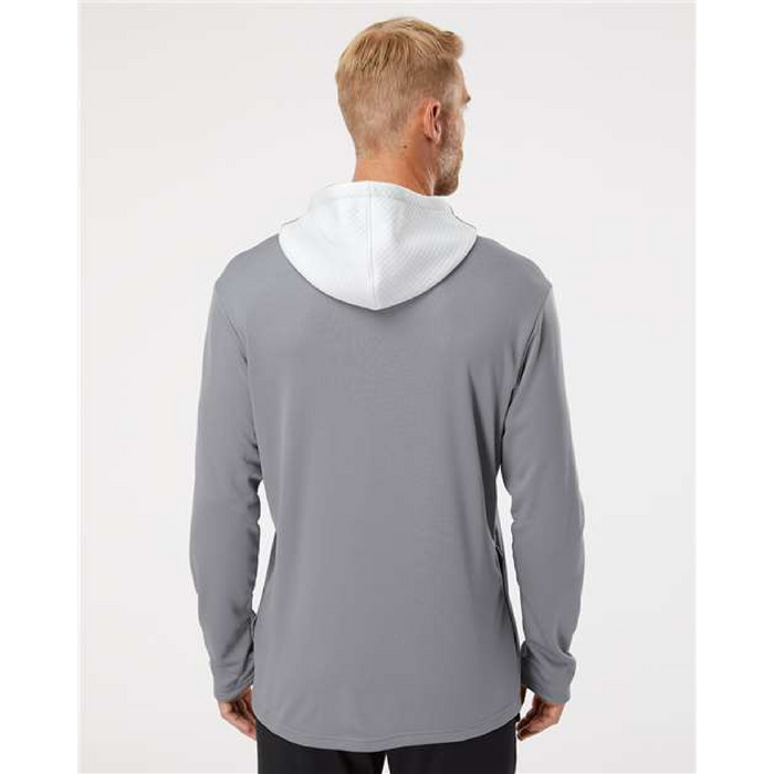 Adidas Textured Mixed Media Hooded Sweatshirt - 