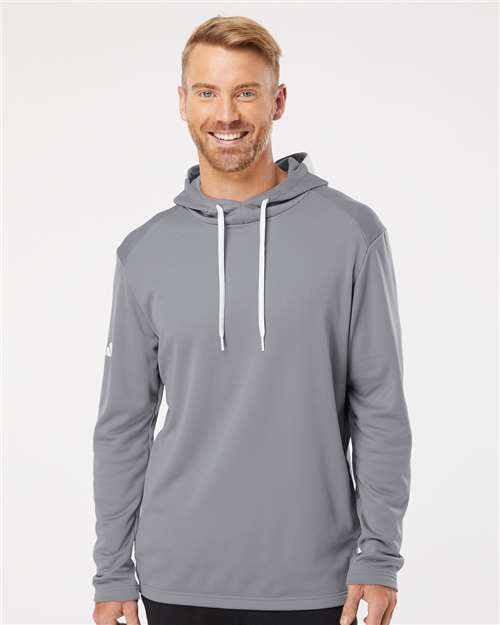 Adidas Textured Mixed Media Hooded Sweatshirt - 