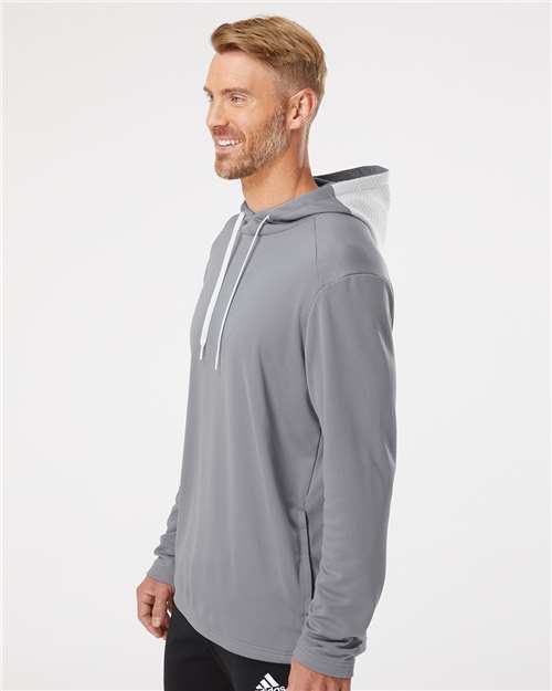Adidas Textured Mixed Media Hooded Sweatshirt - 