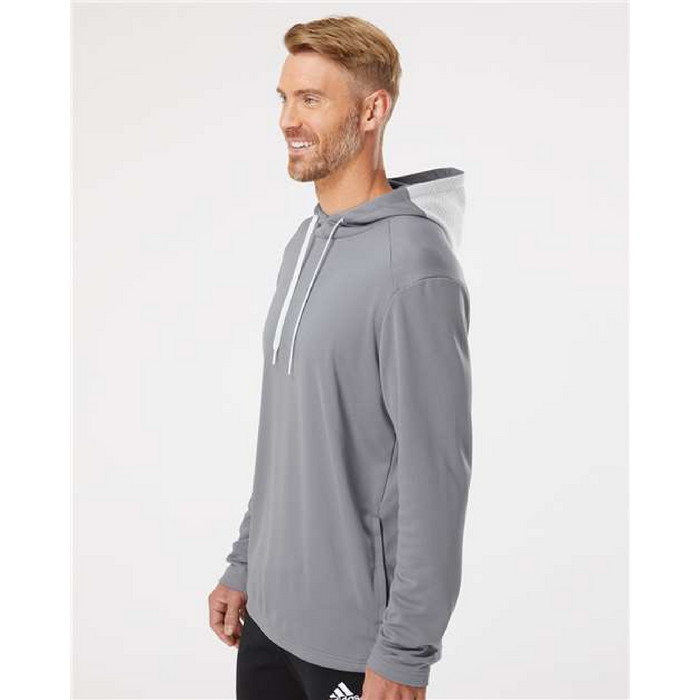 Adidas Textured Mixed Media Hooded Sweatshirt - 