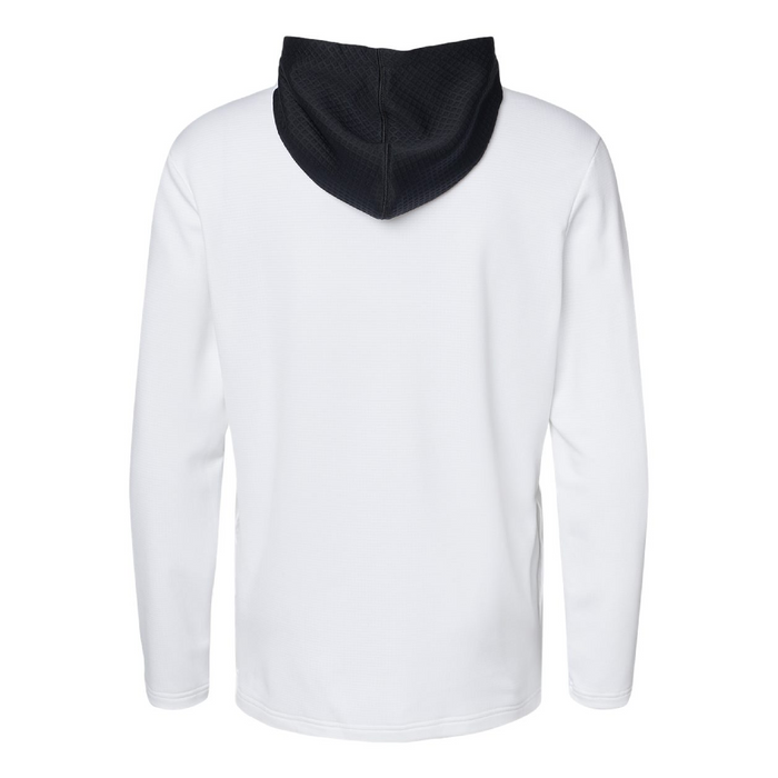 Rear view of the Adidas Textured Mixed Media Hooded Sweatshirt - 