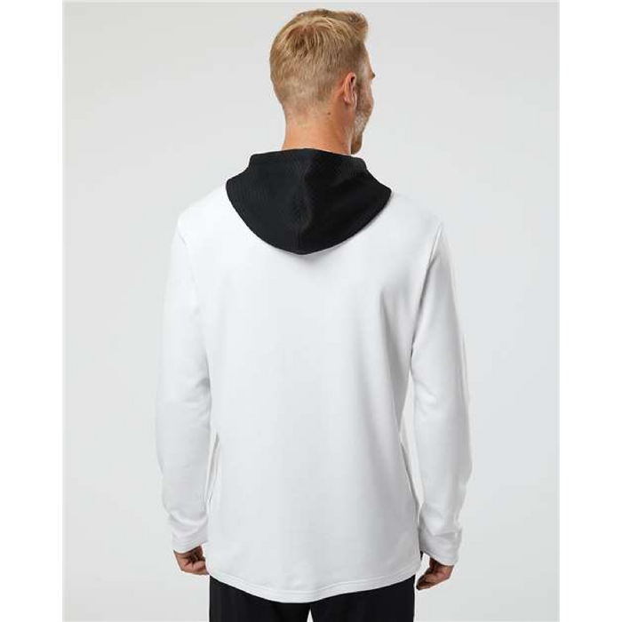 Adidas Textured Mixed Media Hooded Sweatshirt - 