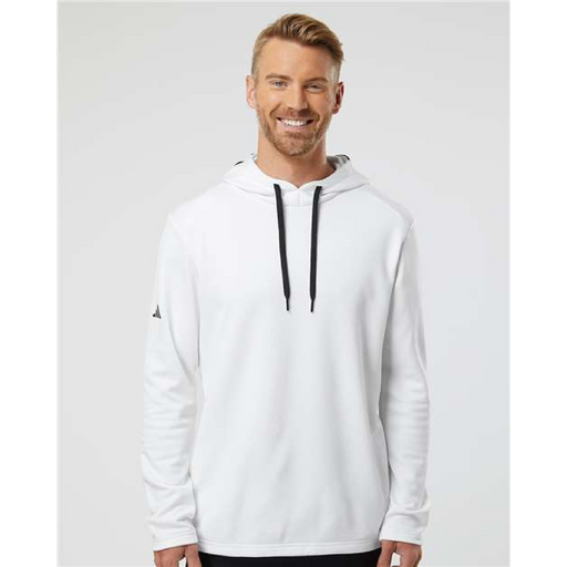 Adidas Textured Mixed Media Hooded Sweatshirt - 