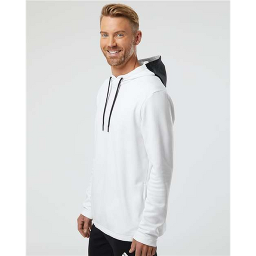 Adidas Textured Mixed Media Hooded Sweatshirt - 