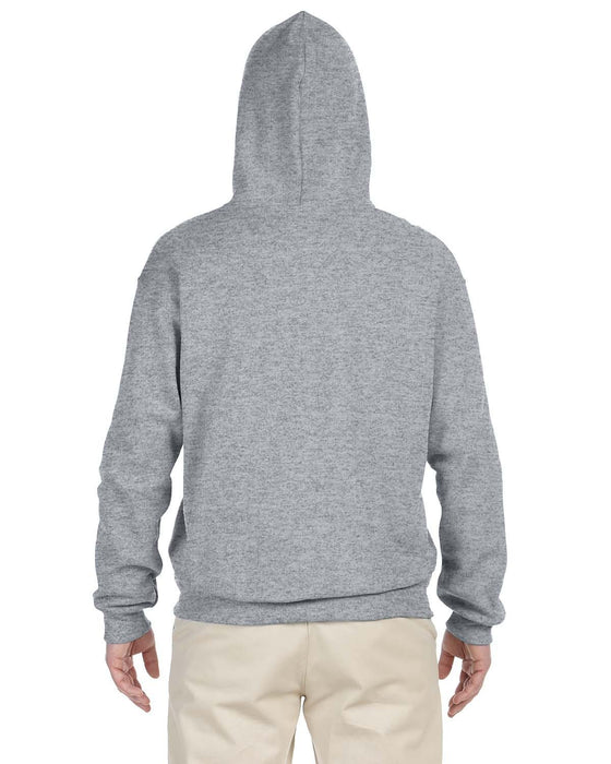 Rear view of the Jerzees Adult NuBlend® Fleece Pullover Hooded Sweatshirt