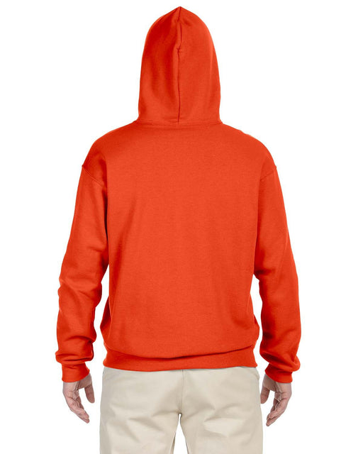 Rear view of the Jerzees Adult NuBlend® Fleece Pullover Hooded Sweatshirt