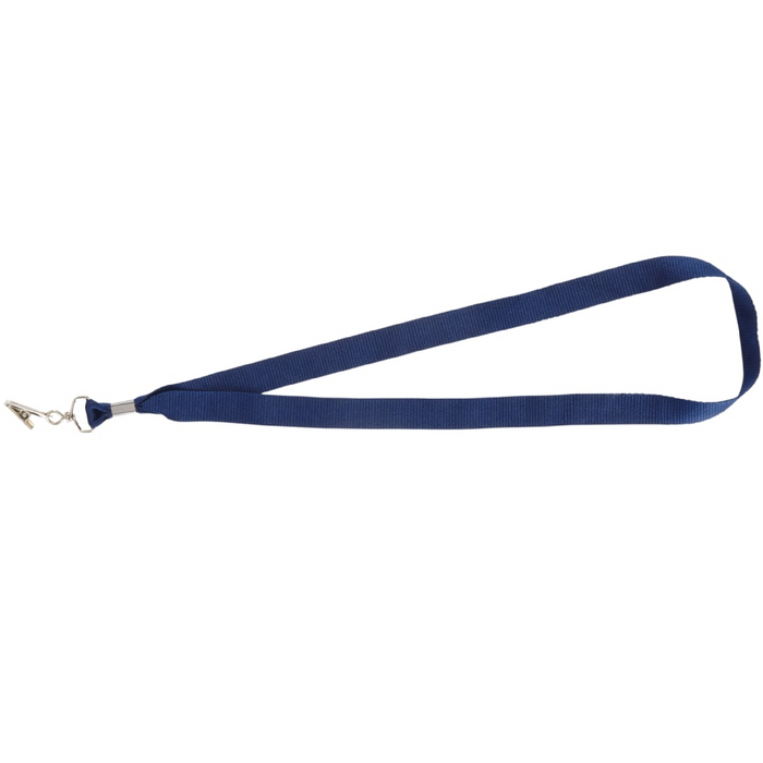 Front and Blank view of the Lanyard with Bulldog Clip