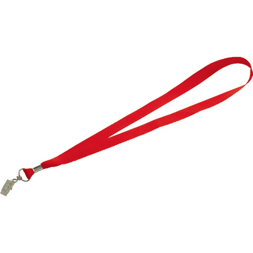 Front and Blank view of the Lanyard with Bulldog Clip