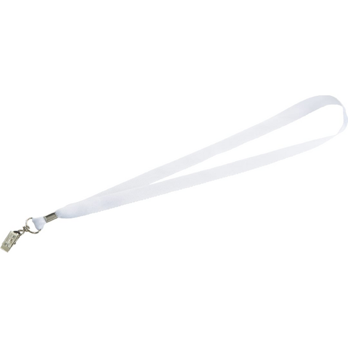 Front and Blank view of the Lanyard with Bulldog Clip