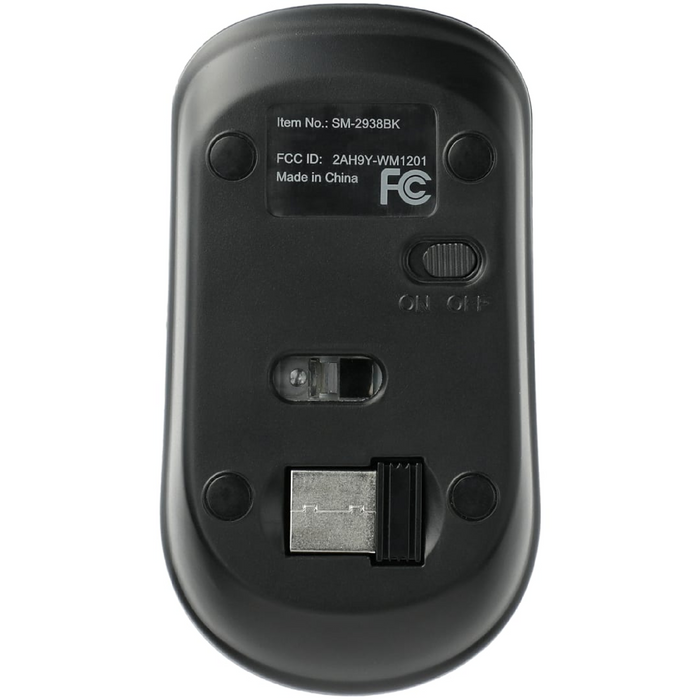 Back view of the Flash Portable Wireless Mouse