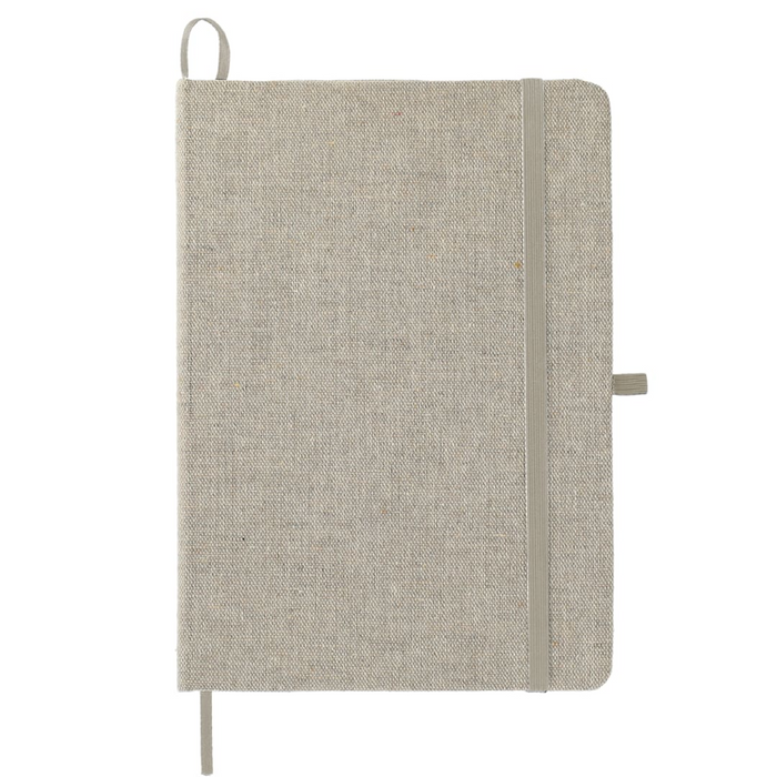Front and Blank view of the 5" x 7" Recycled Cotton Bound Notebook