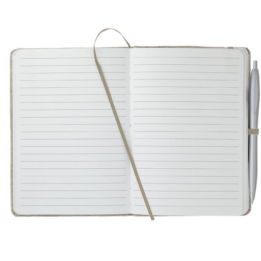 Front and Blank view of the 5" x 7" Recycled Cotton Bound Notebook
