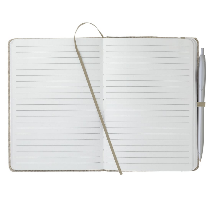 Front and Blank view of the 5" x 7" Recycled Cotton Bound Notebook