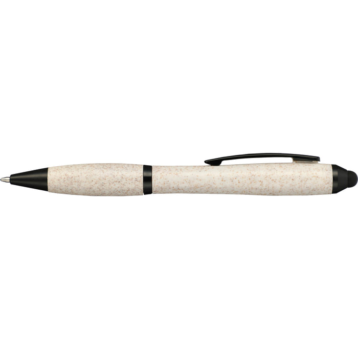 Front and Blank view of the Nash Wheat Straw Ballpoint Stylus Pen