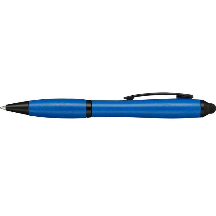 Front and Blank view of the Nash Wheat Straw Ballpoint Stylus Pen