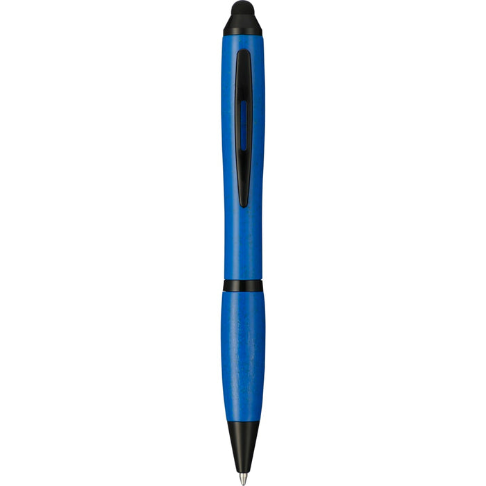 Front and Blank view of the Nash Wheat Straw Ballpoint Stylus Pen