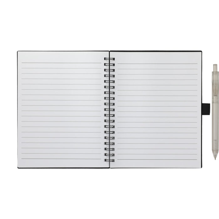 5.5” x 7” FSC Recycled Spiral Notebook w/ RPET Pe