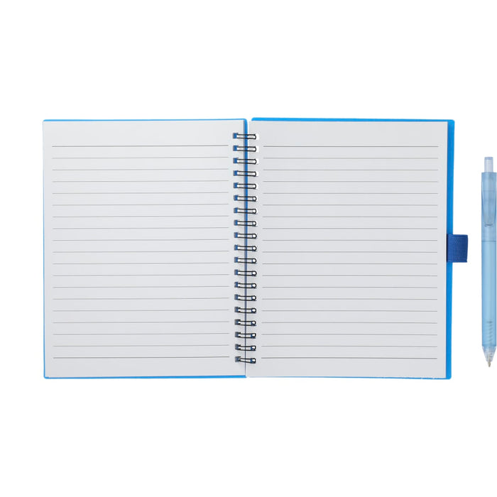 5.5” x 7” FSC Recycled Spiral Notebook w/ RPET Pe