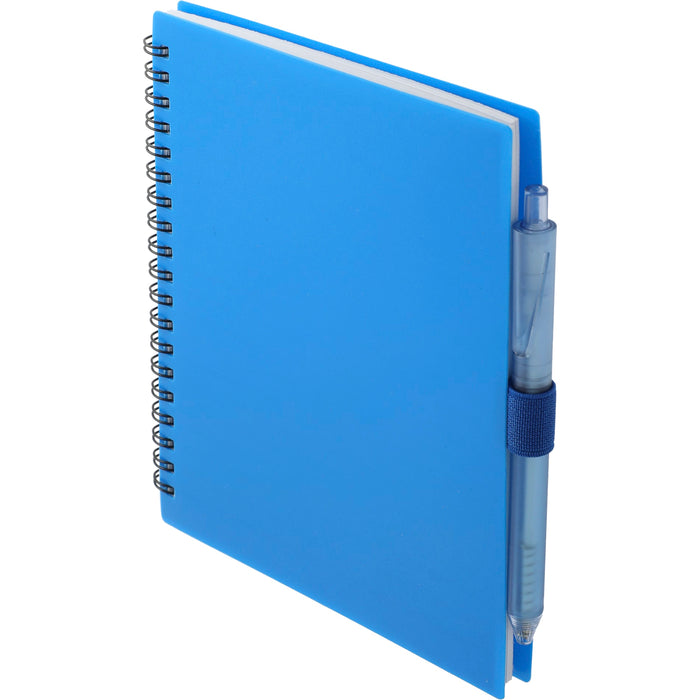 5.5” x 7” FSC Recycled Spiral Notebook w/ RPET Pe