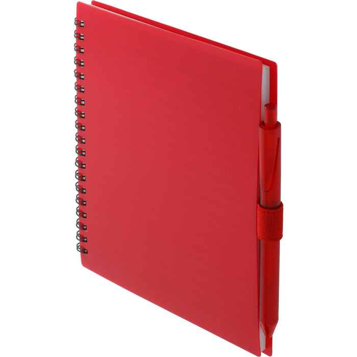 5.5” x 7” FSC Recycled Spiral Notebook w/ RPET Pe