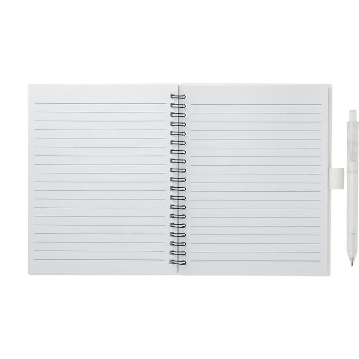 5.5” x 7” FSC Recycled Spiral Notebook w/ RPET Pe