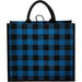 Front and Blank view of the Buffalo Plaid Printed Jute Tote