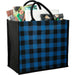 Angle-Right and Blank view of the Buffalo Plaid Printed Jute Tote