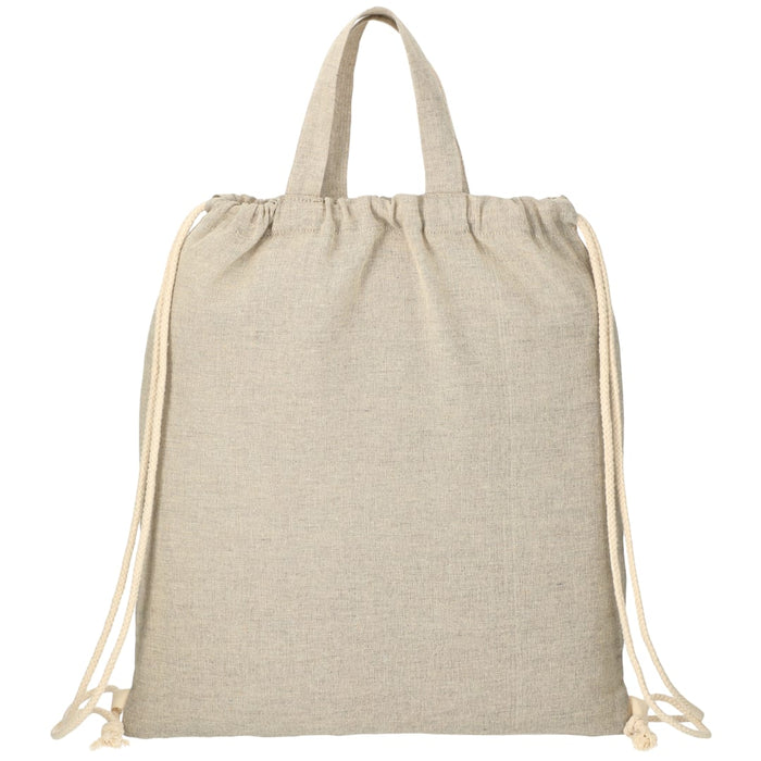 Front and Blank view of the Recycled 5oz Cotton Drawstring Bag