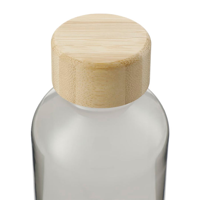 Front view of the Sona 22oz RPET Reusable Bottle w/ FSC Bamboo lid