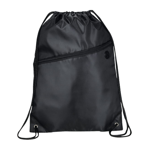 Front and Blank view of the Robin Drawstring Bag