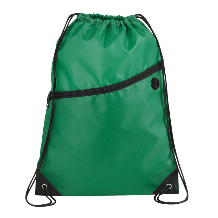 Front and Blank view of the Robin Drawstring Bag