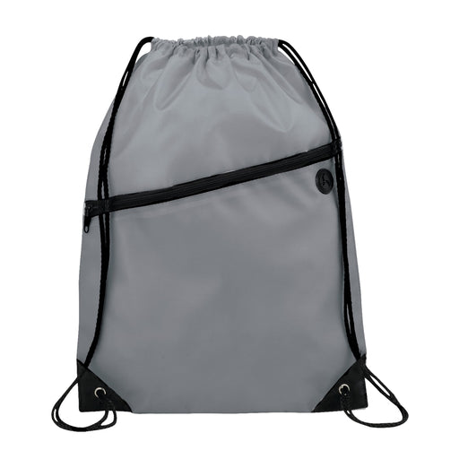 Front and Blank view of the Robin Drawstring Bag