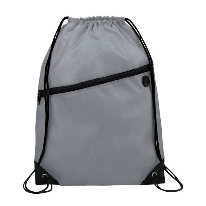Front and Blank view of the Robin Drawstring Bag