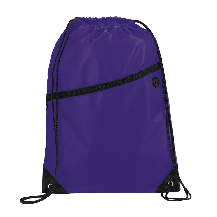 Front and Blank view of the Robin Drawstring Bag