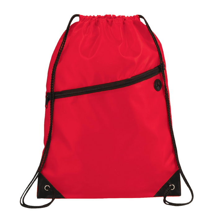 Front and Blank view of the Robin Drawstring Bag