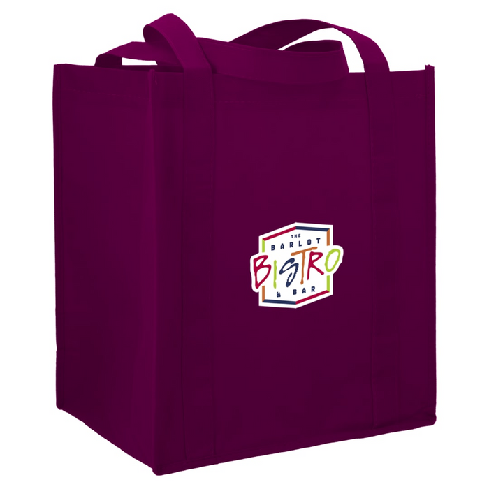 Angle-Right view of the Little Juno Non-Woven Grocery Tote
