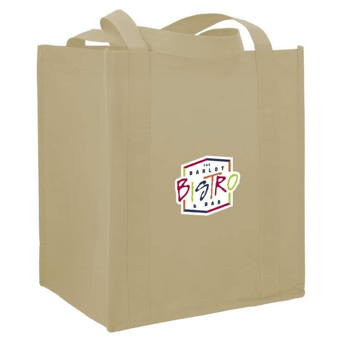 Angle-Right view of the Little Juno Non-Woven Grocery Tote