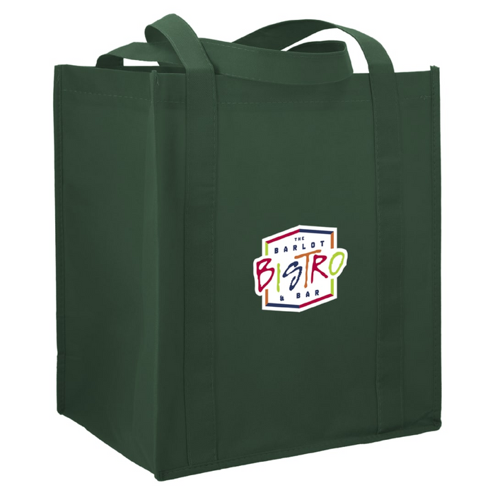 Angle-Right view of the Little Juno Non-Woven Grocery Tote