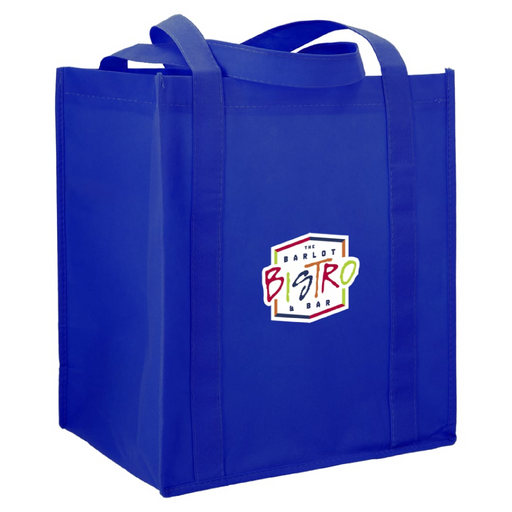 Angle-Right view of the Little Juno Non-Woven Grocery Tote