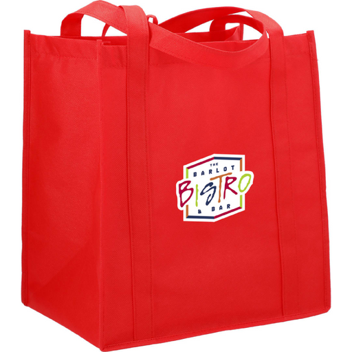 Angle-Right view of the Little Juno Non-Woven Grocery Tote