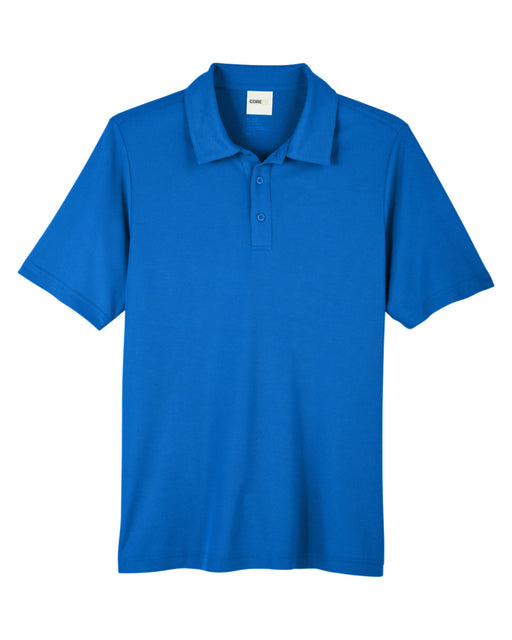 Front and Blank view of the Men's Fusion ChromaSoft™ Pique Polo